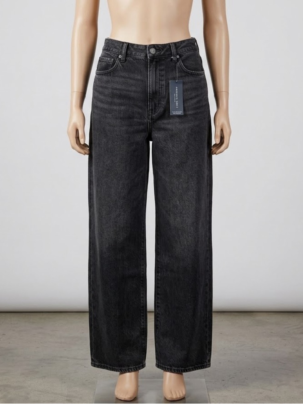 American Eagle Curvy Super High-Rise Baggy Wide-Leg Jean — Black Wash